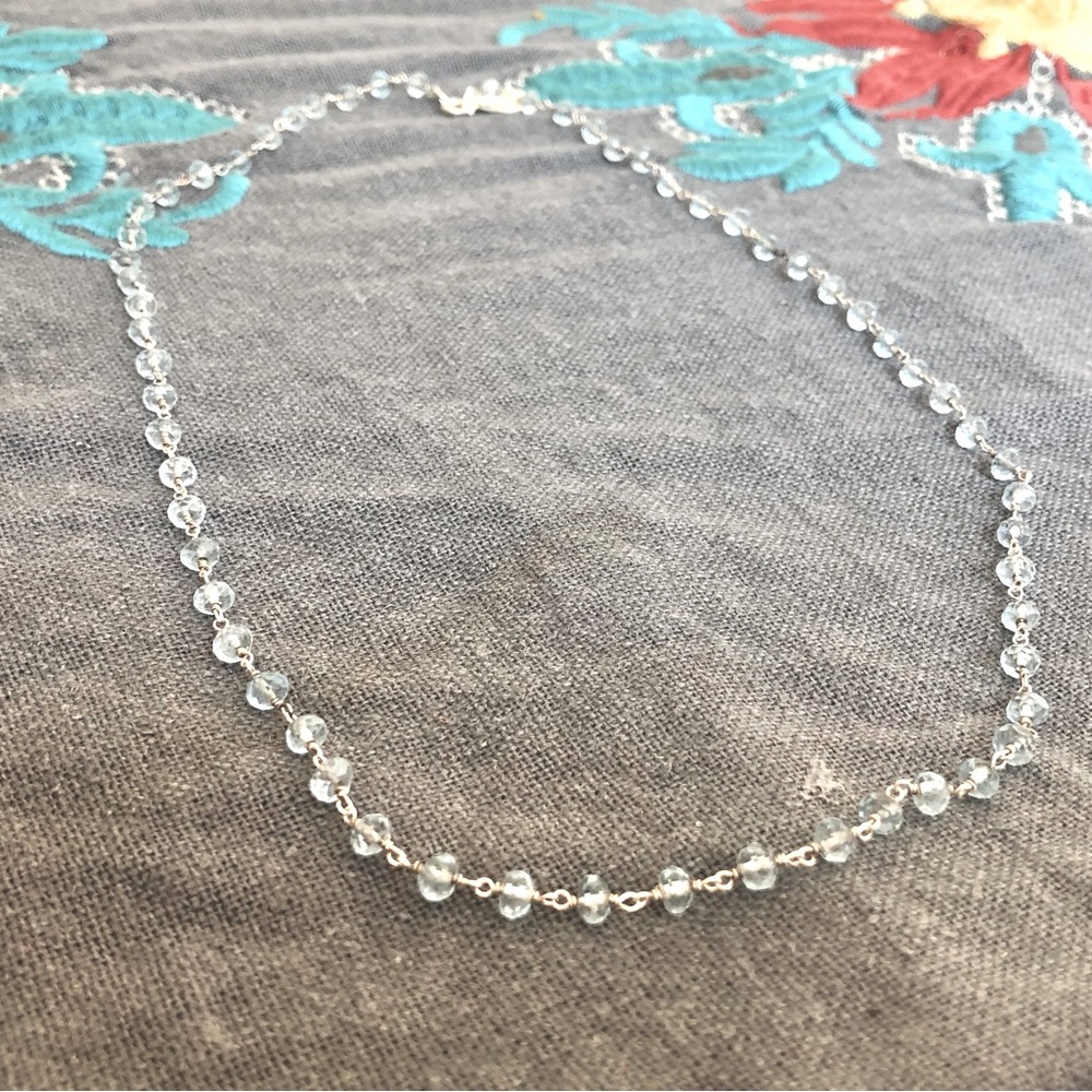 Emily & Ashley Swiss Blue Topaz Bead Necklace